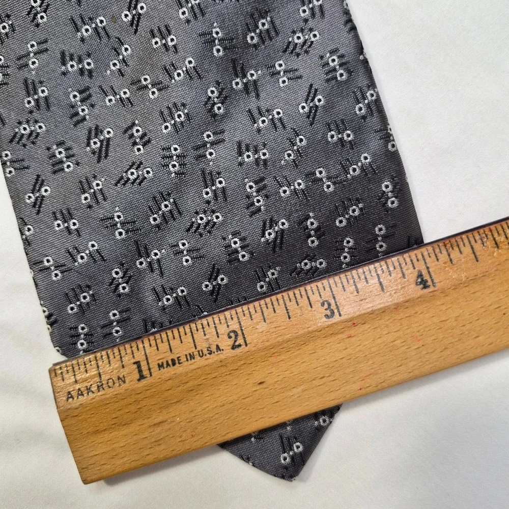 Polo‎ University Ralph Lauren Tie Mens Gray Silk Geometric Classic Ivy Heritage